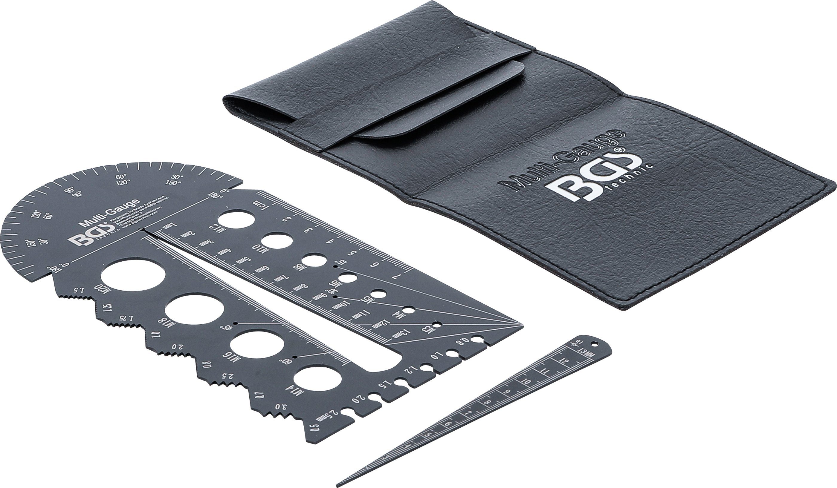 BGS technic Fühlerlehre Schrauben- und Gewindeschablone, metrisch, M3 - M20, 0,5 - 13,00 mm, 1-St.