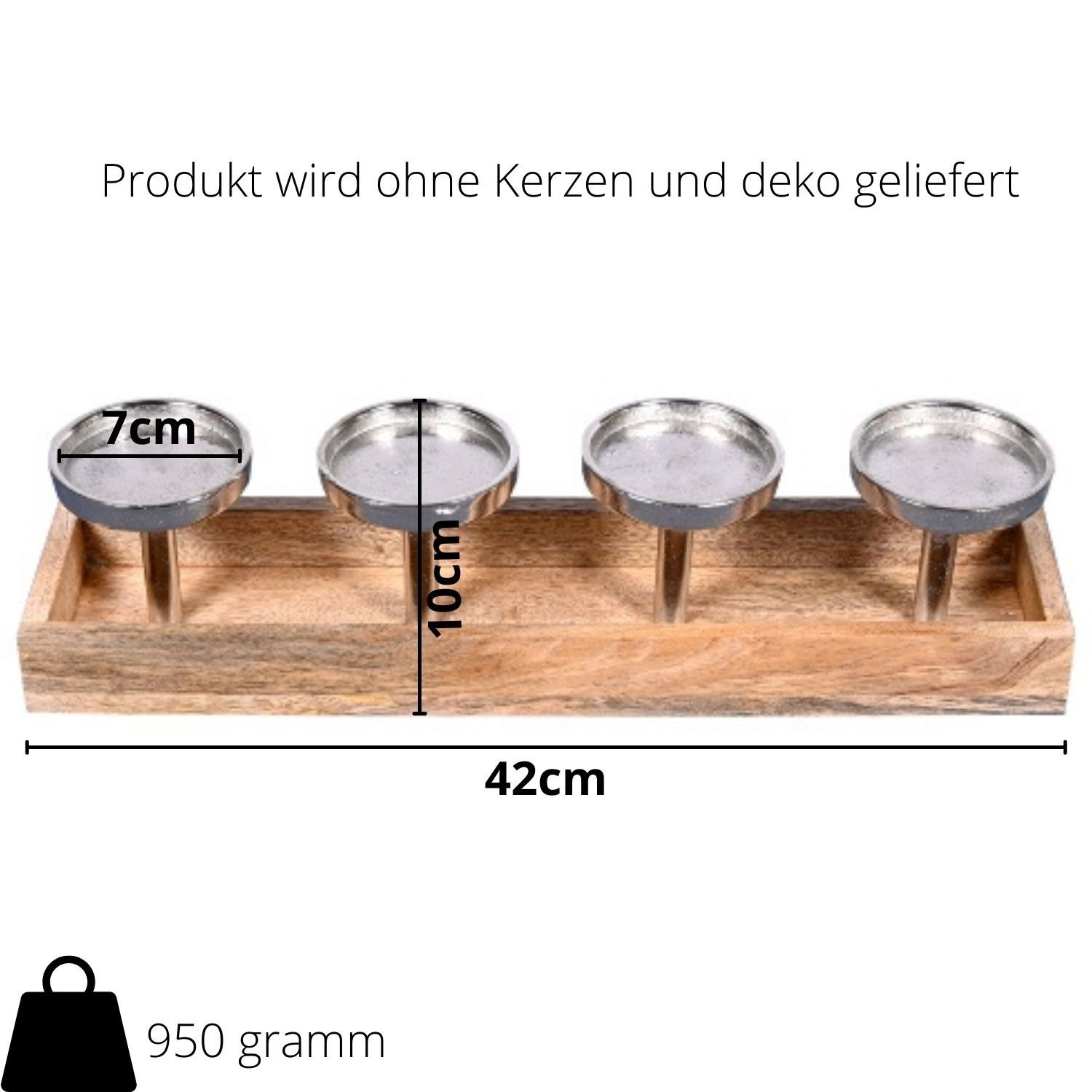 Kamelio Adventskranz Holz Advent Kerzenhalter länglich modern Kerzenständer günstig online kaufen