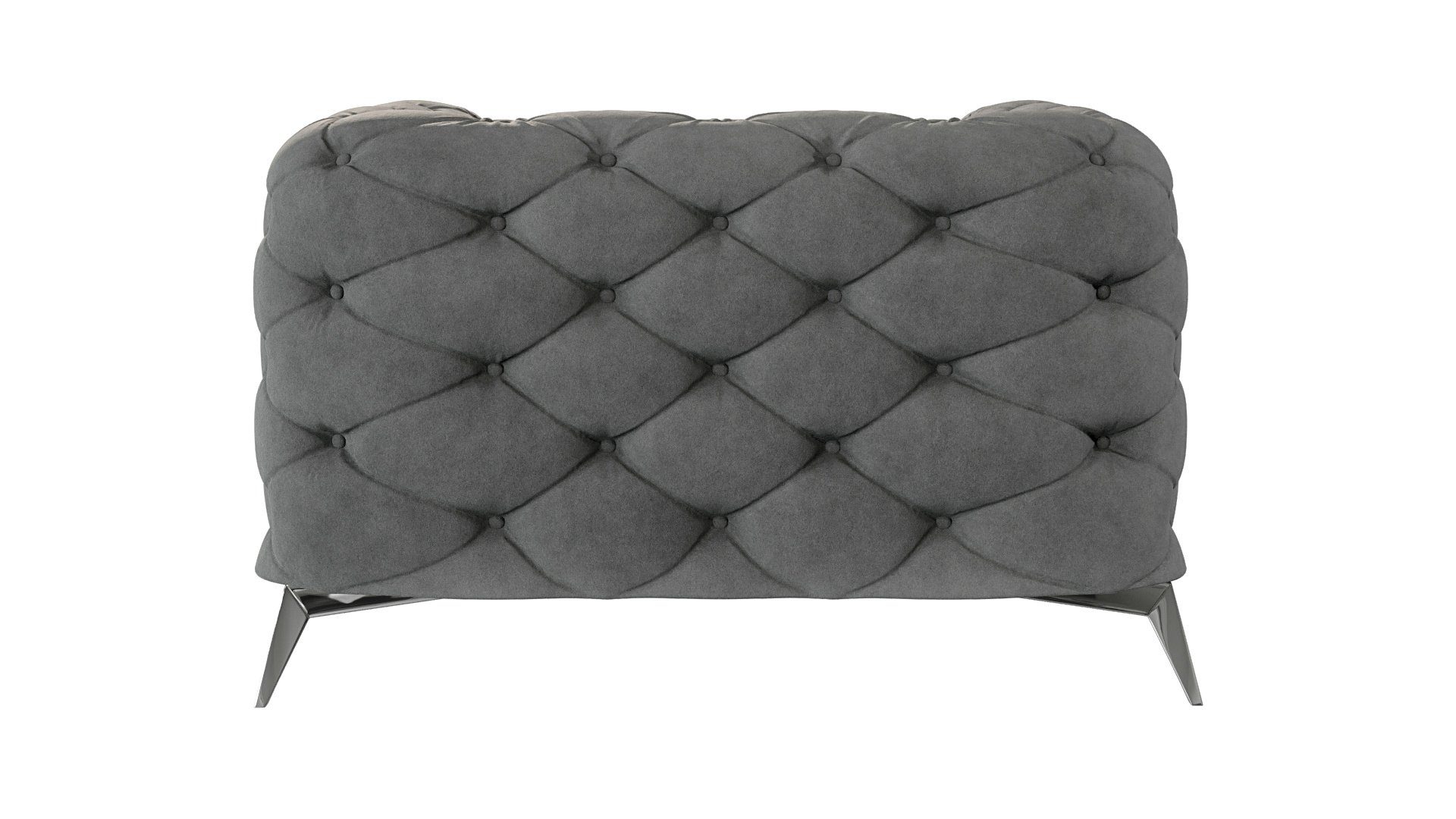 S-Style Möbel Chesterfield-Sessel Kalina mit silbernen Metall Füßen, mit Wellenfederung