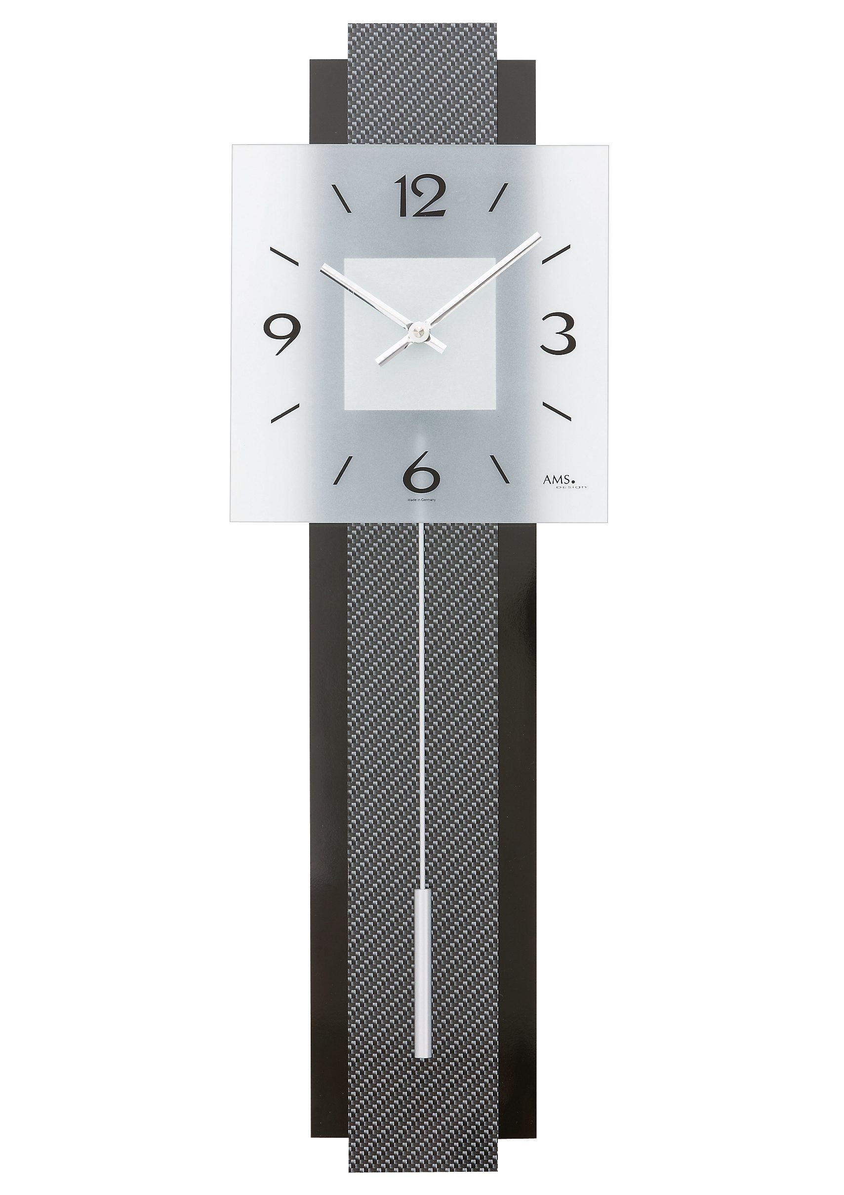 AMS Pendelwanduhr 7313 (Quarzuhr,Holzgehäuse,Esszimmer,Wohnzimmer,Made in Germany)