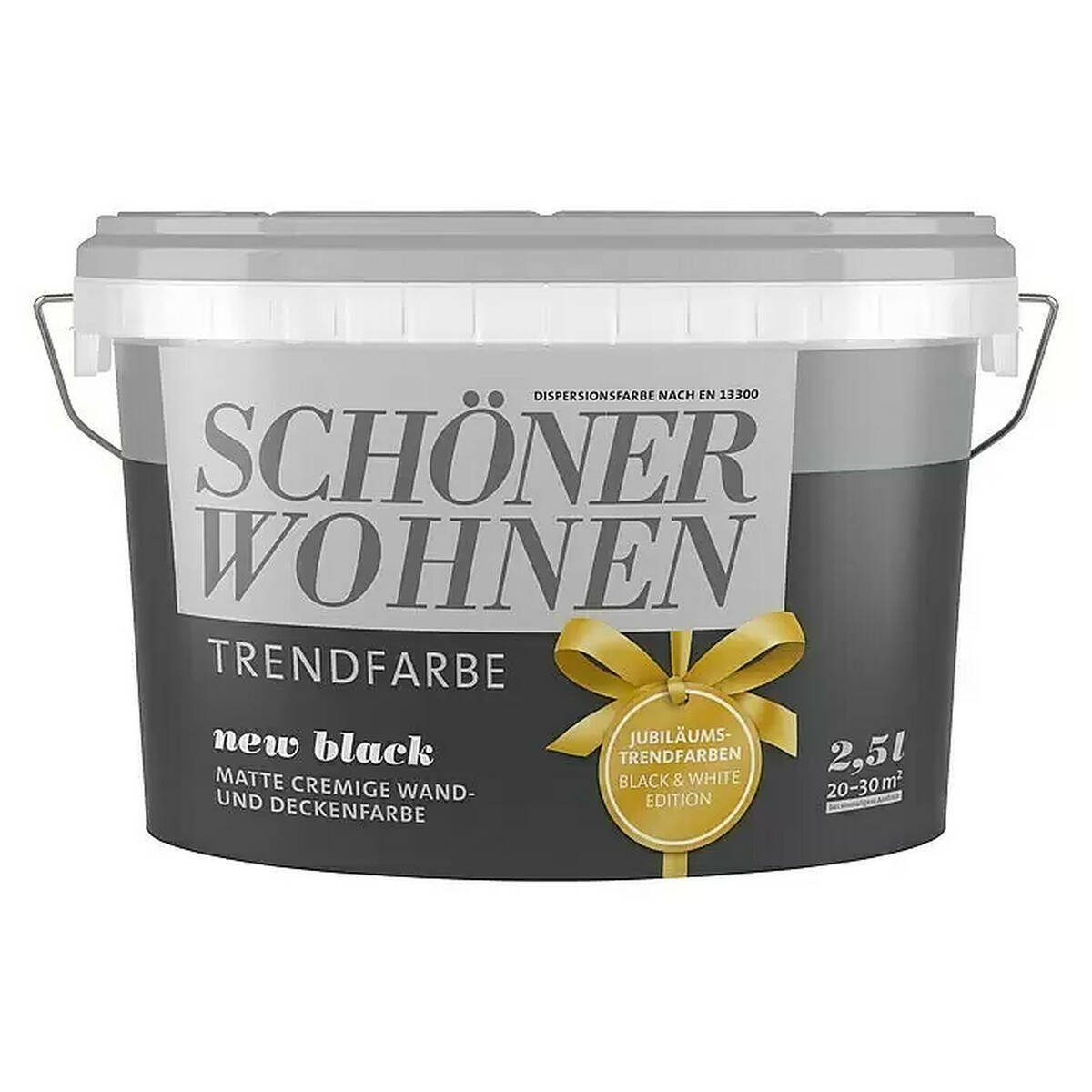 SCHÖNER WOHNEN FARBE Wand- und Deckenfarbe New black, Tropf- und spritzgehemmt, Lösemittelfrei