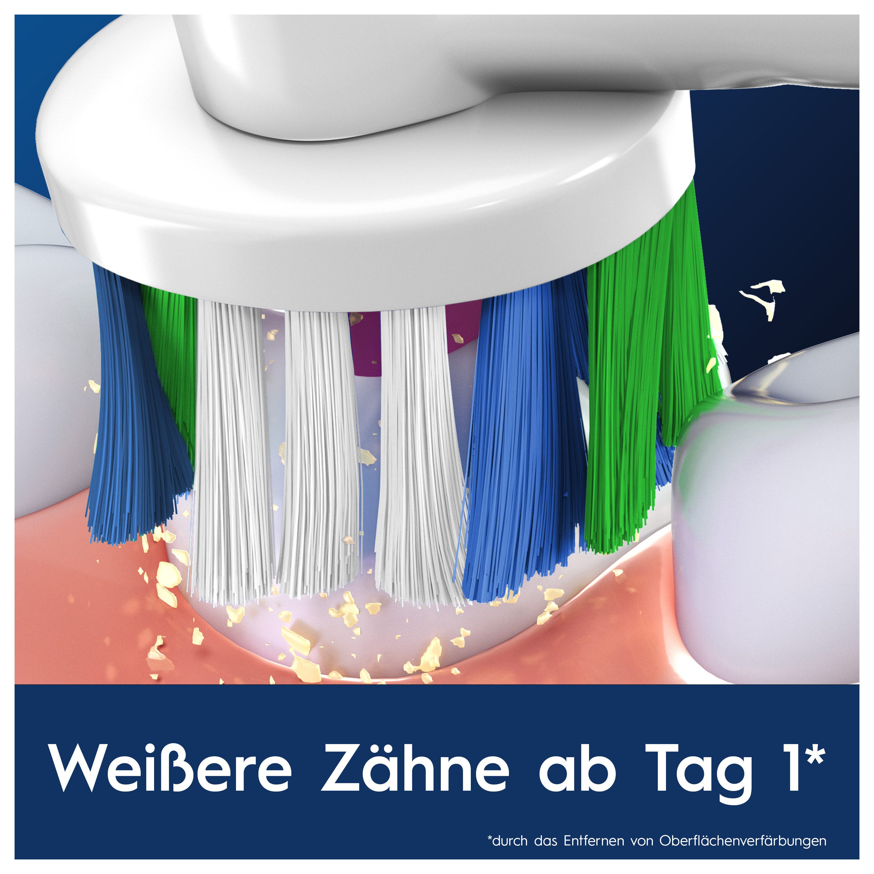 Oral-B Aufsteckbürsten Pro 3DWhite, aufhellende Zahnreinigung mit innovativen X-förmigen Borsten