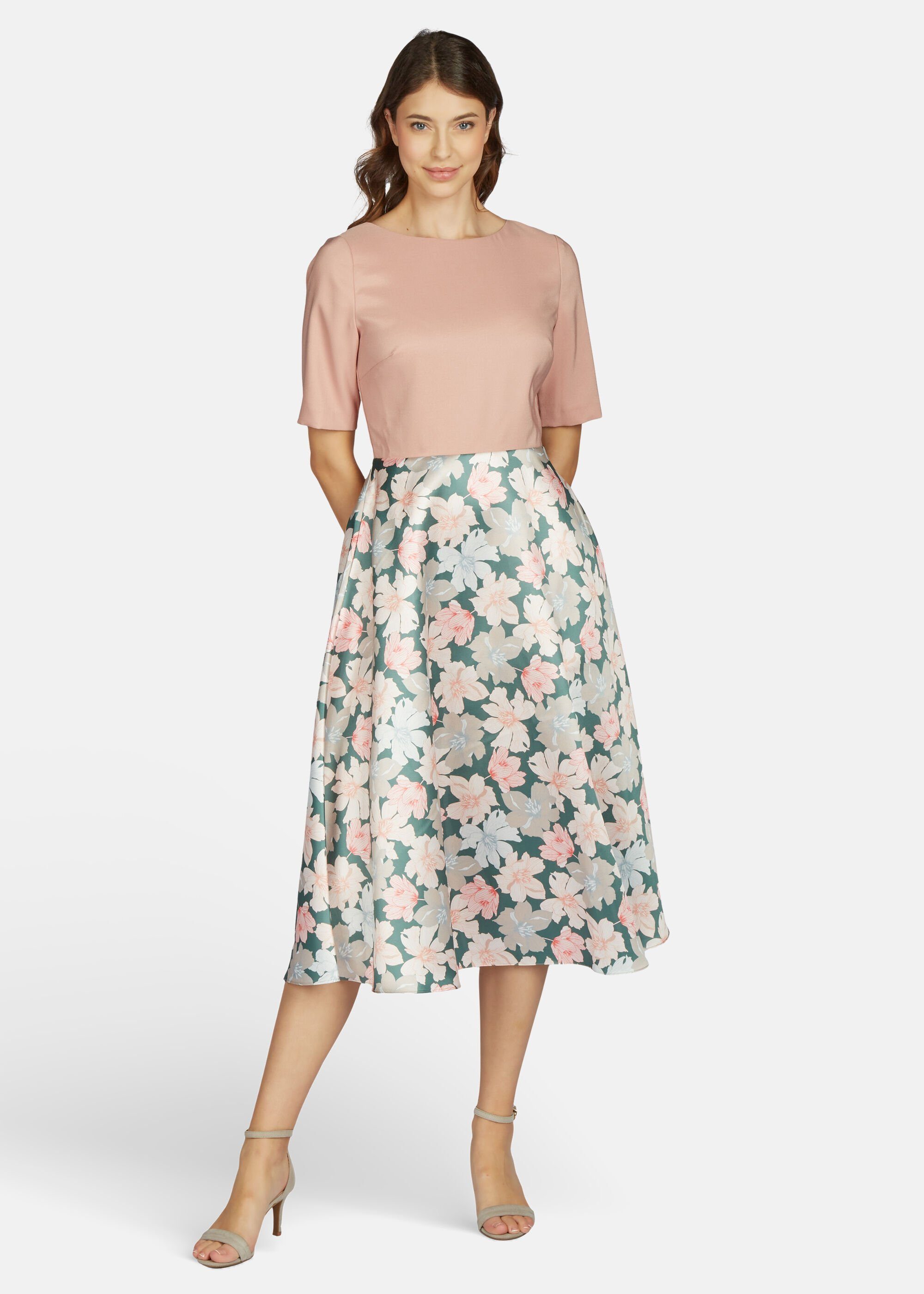 Kleo Abendkleid (1-tlg) mit handgezeichnetem Blumenprint günstig online kaufen