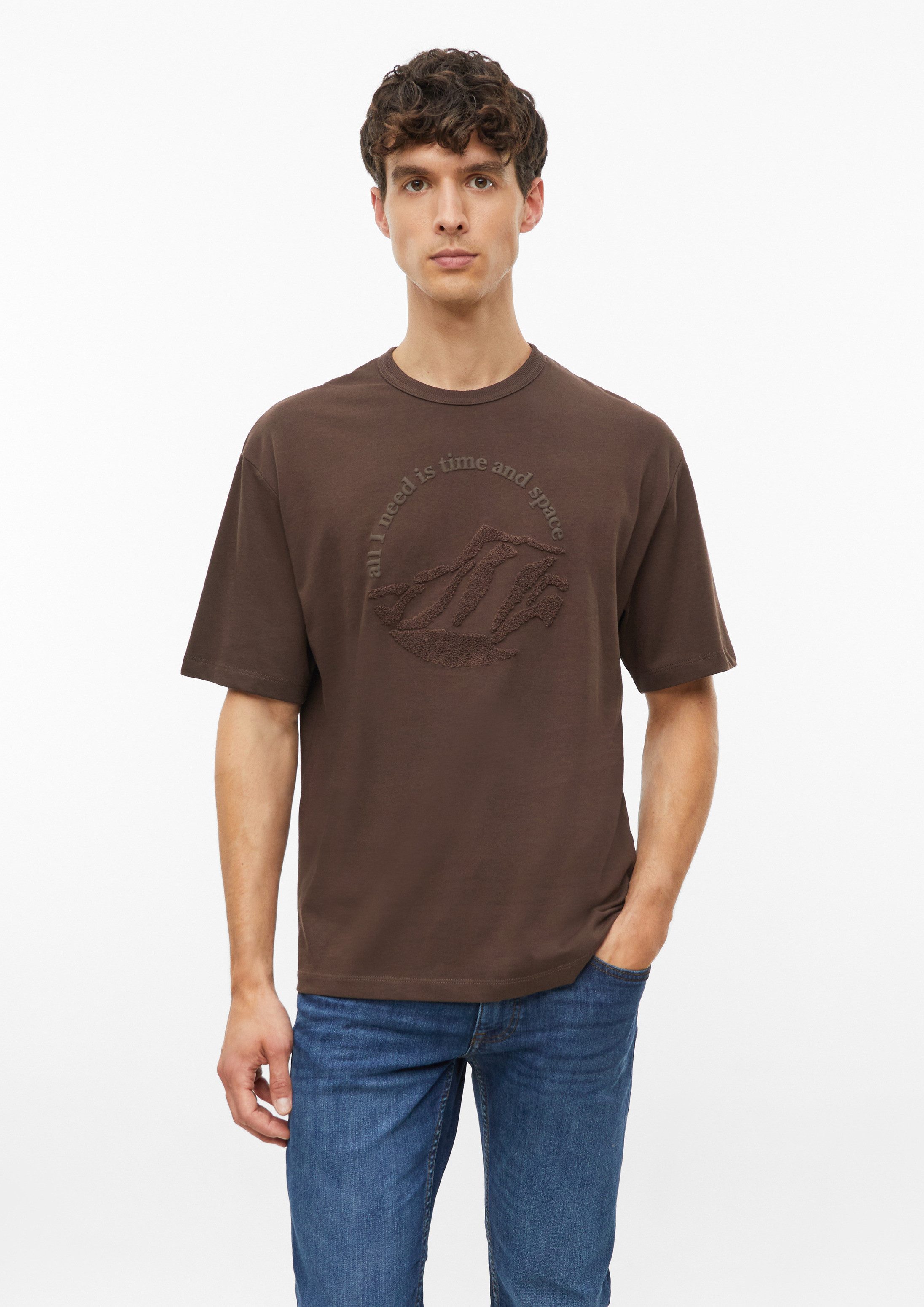 s.Oliver Kurzarmshirt T-Shirt Modern Fit: T-Shirt aus Heavy Jersey mit Frottee-Artwork
