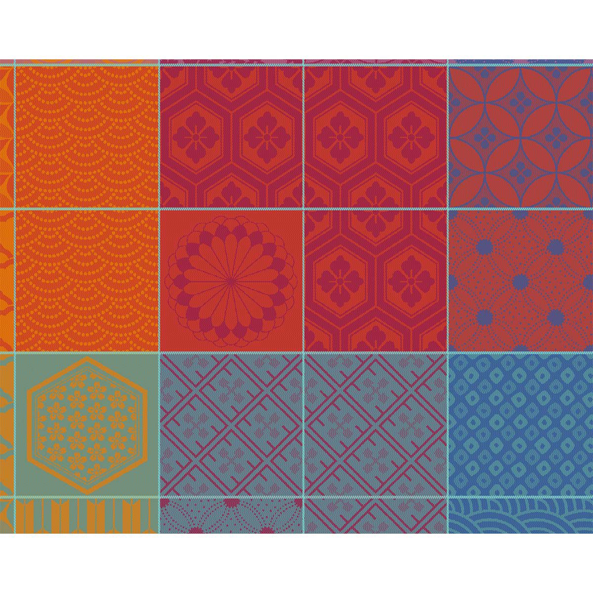 Garnier Thiebaut Platzset Beschichtete Tischsets (2x Set) Mille Hana Floralies 40x50 cm, (Set, 2-St), beschichtet