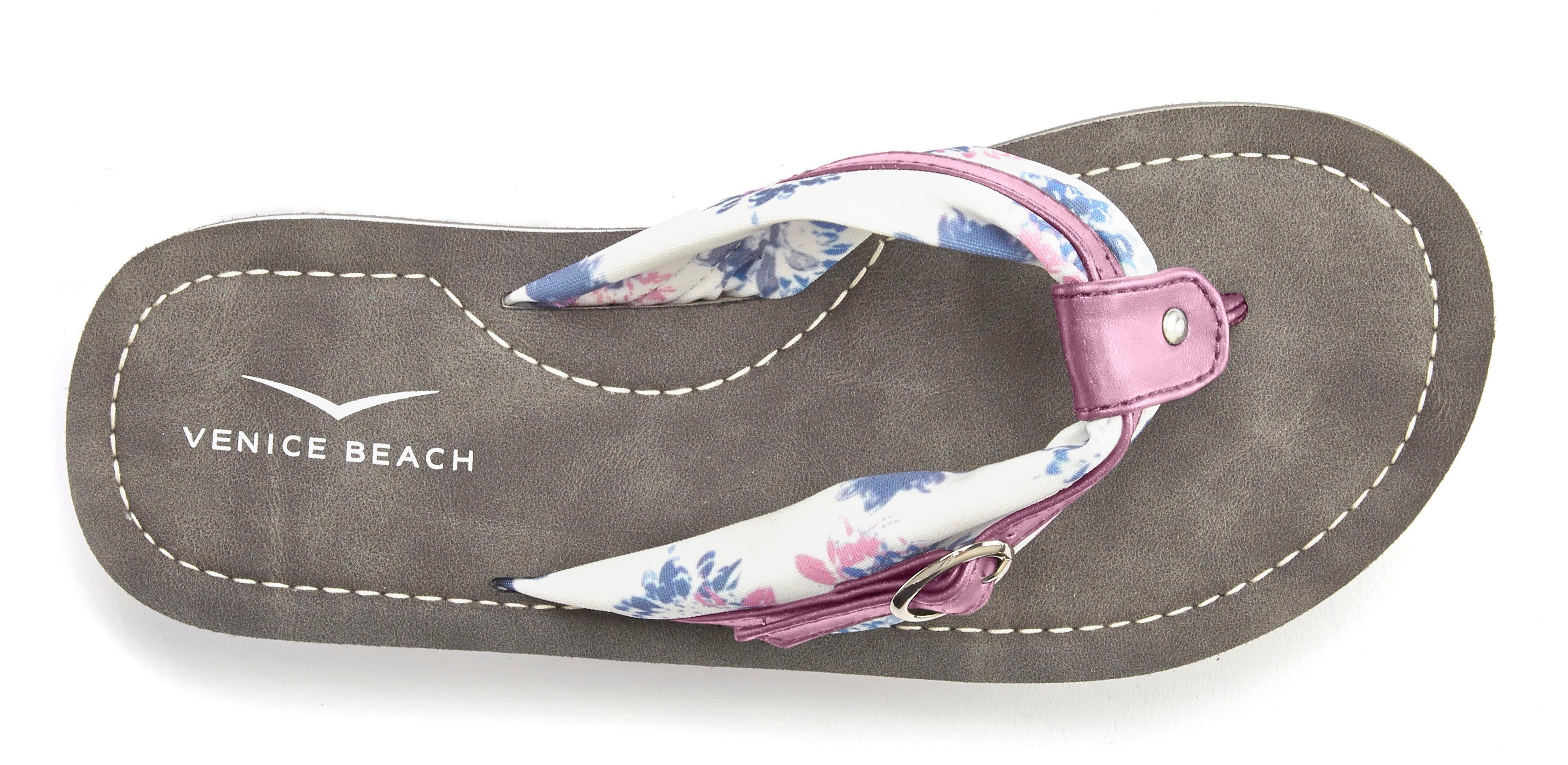 Venice Beach Sandale, Badeschuh, Pantolette, Badelatsche, Flip Flop, Badeschlappe Badezehentrenner Zehentrenner mit wasserabweisender und leichter Sohle VEGAN