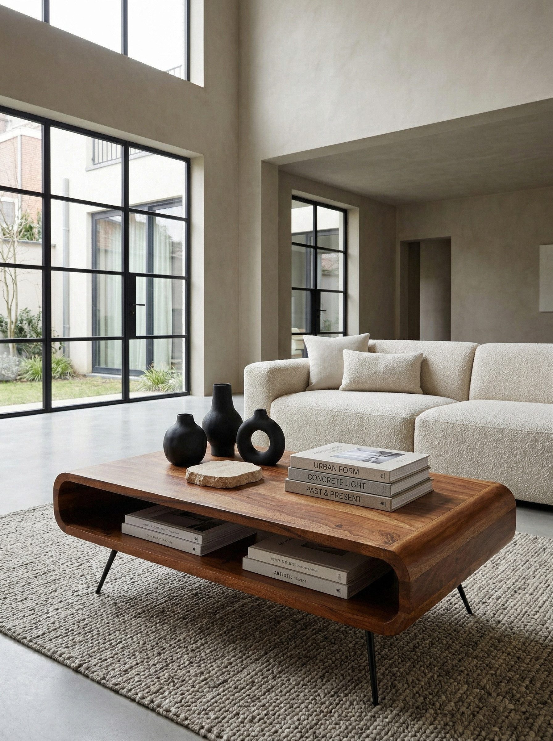 KADIMA DESIGN Couchtisch Massivholz Tisch modern elegant mit Staufach Wohnzimmertisch