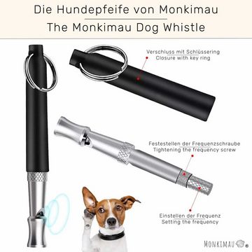 Monkimau Tier-Clicker Hundepfeife Rückruf Hunde Pfeife hochfrequenz lautlos einstellbar, Edelstahl, Packung