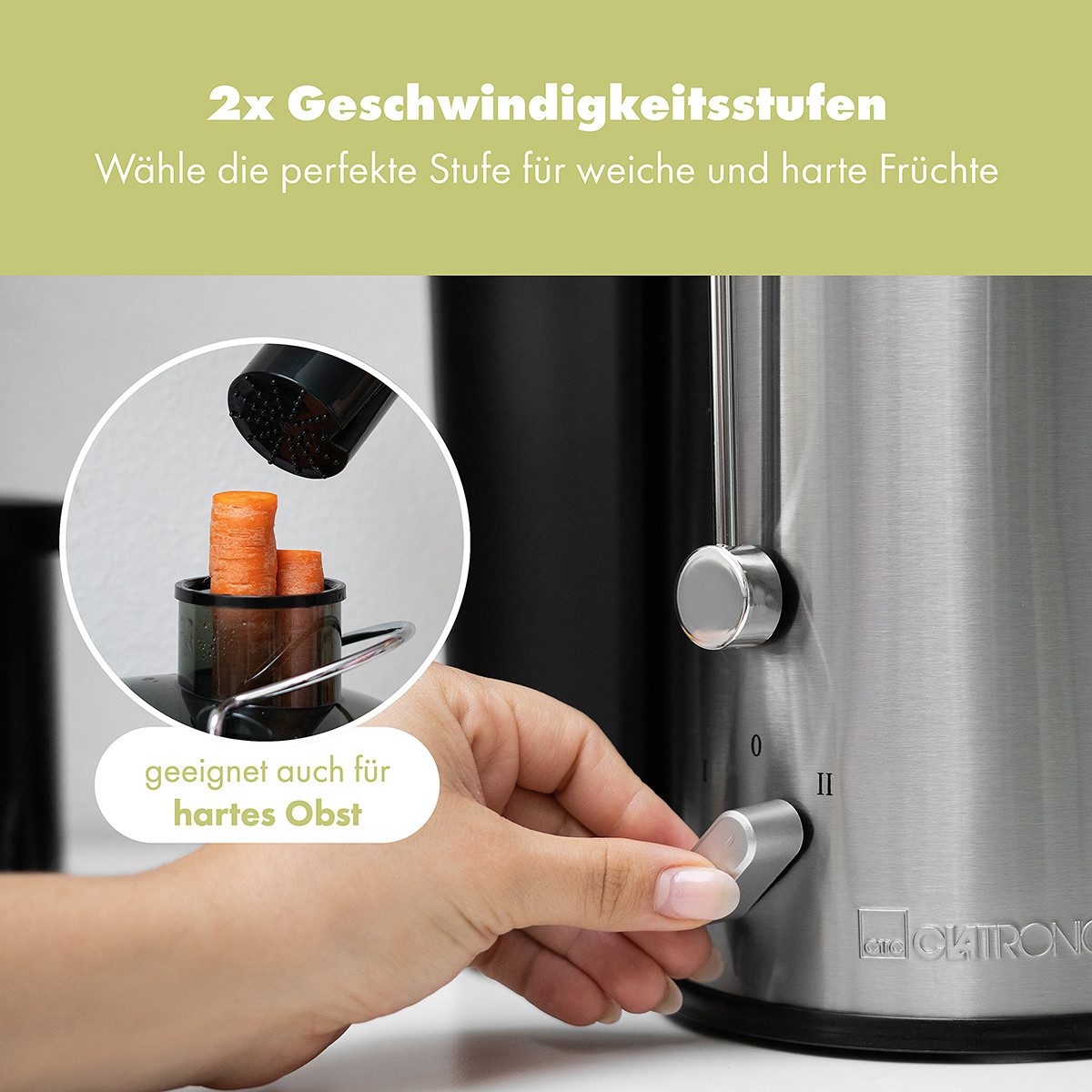 CLATRONIC Entsafter AE 3666, für Gemüse und Obst, 400W, Tropfstopp