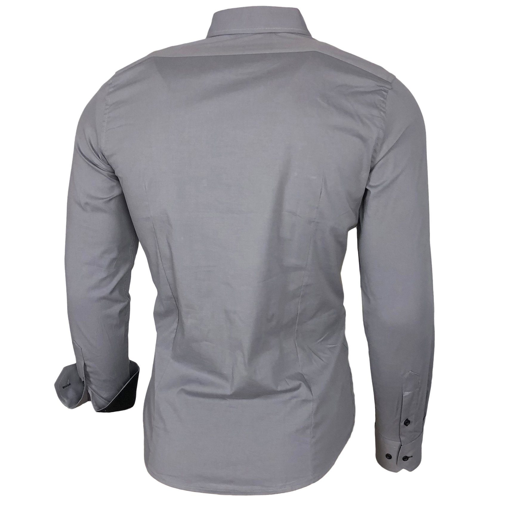 Baxboy Langarmhemd Baxboy Herren Kontrast Hemden Business Freizeit modernes Hemd B-500