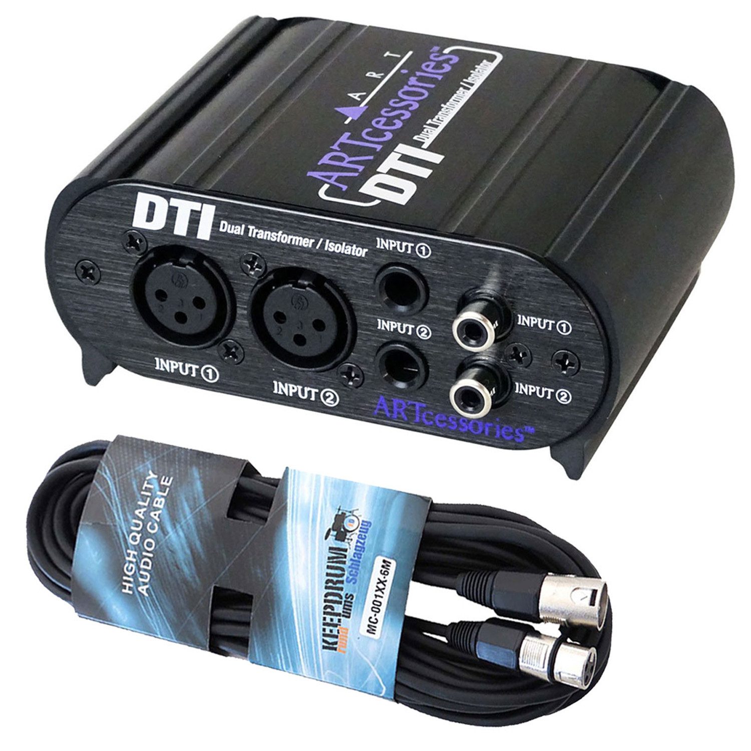 ART DTI passive DI-Box mit XLR-Mikrofonkabel Digitales Aufnahmegerät