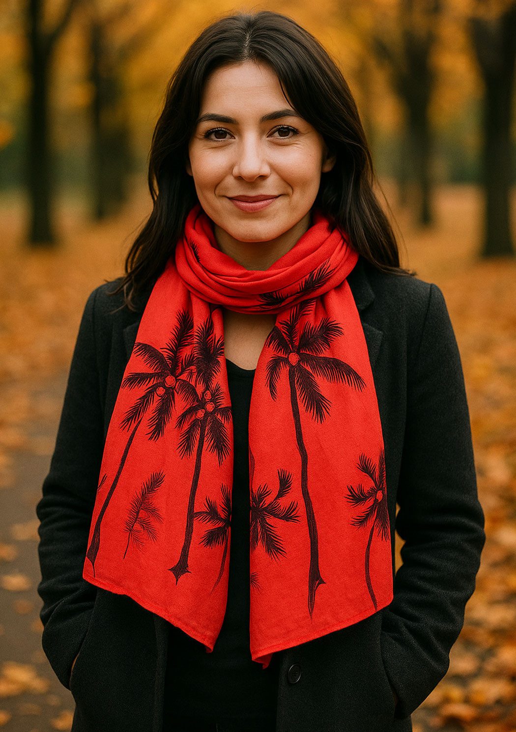 Faera Modeschal, Damen Schal Palmen weich und leicht