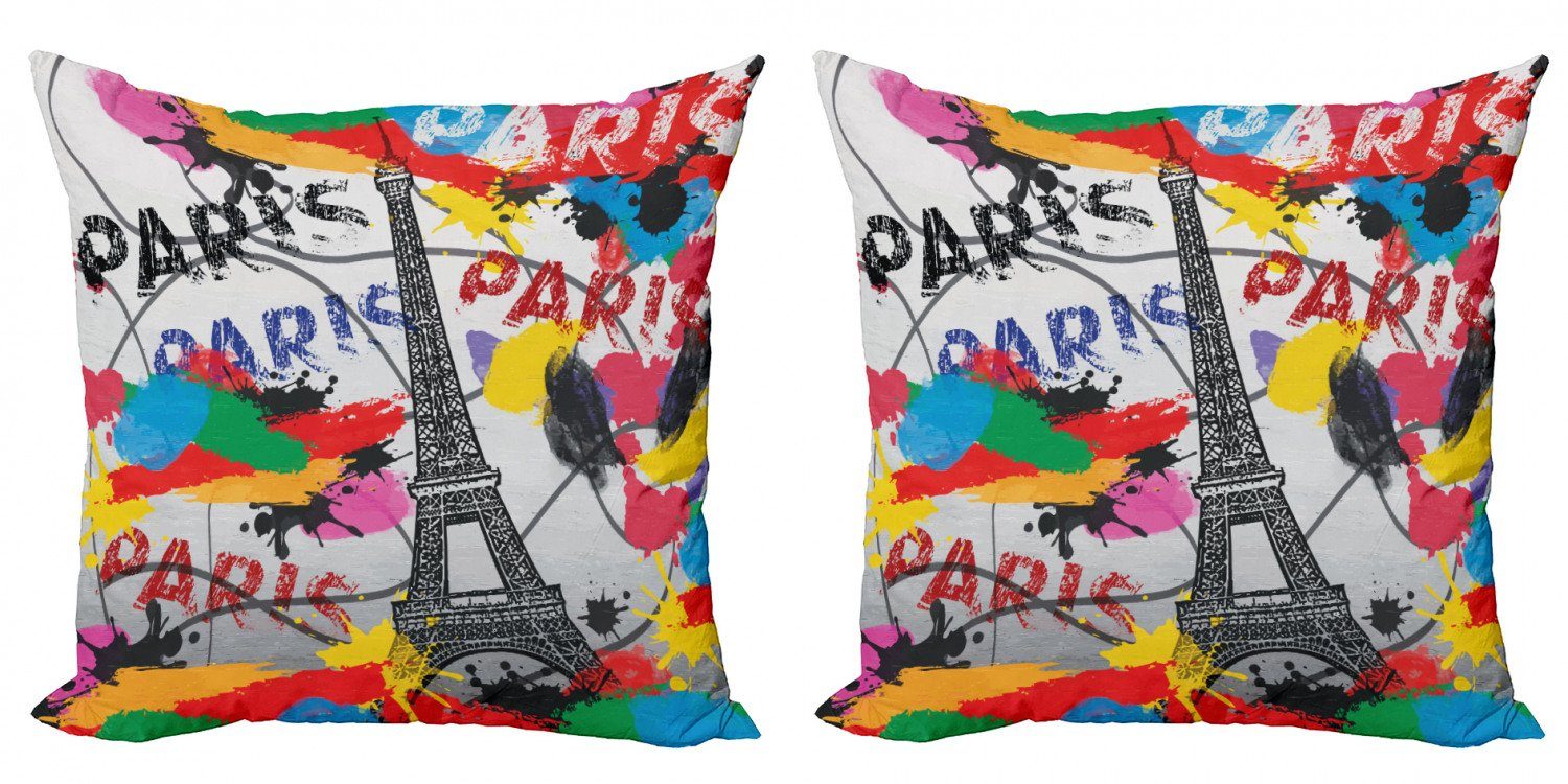 (2 Kunst Abakuhaus Moderne Kissenbezüge Paris Doppelseitiger Modern Accent Stück), Digitaldruck, Eiffelturm