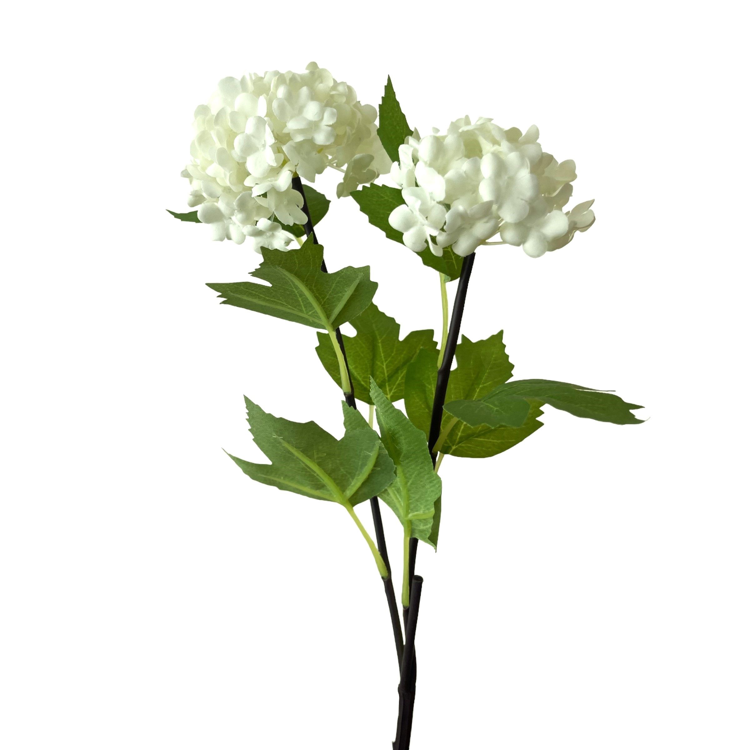 Kunstzweig Künstlicher Schneeball-Zweig 49cm. Kunstblume Viburnum Hortensie, Gasper, Höhe 47.00 cm