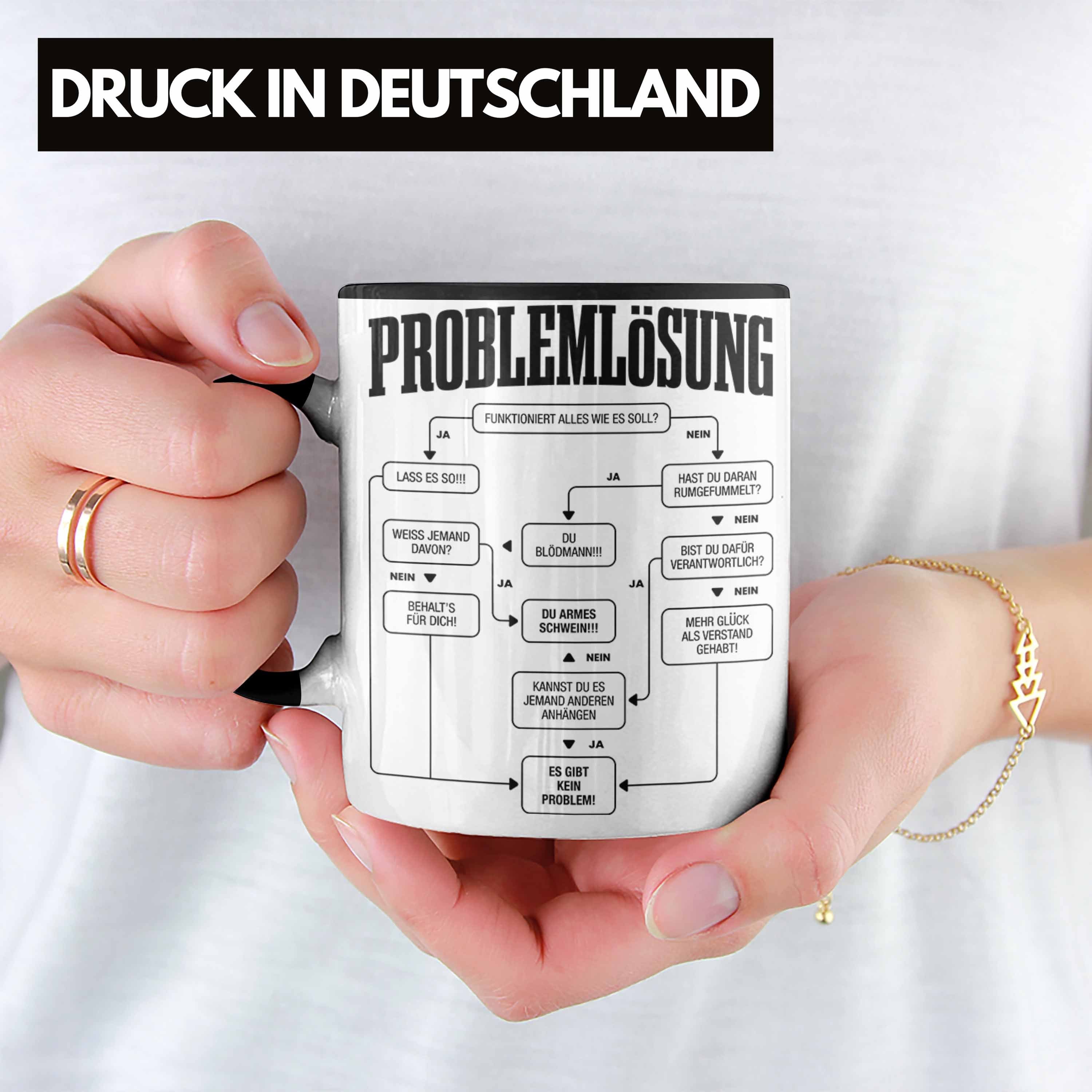 Trendation Tasse Trendation - Problemlösung Tasse Geschenk für Männer Sprüche Geschenki