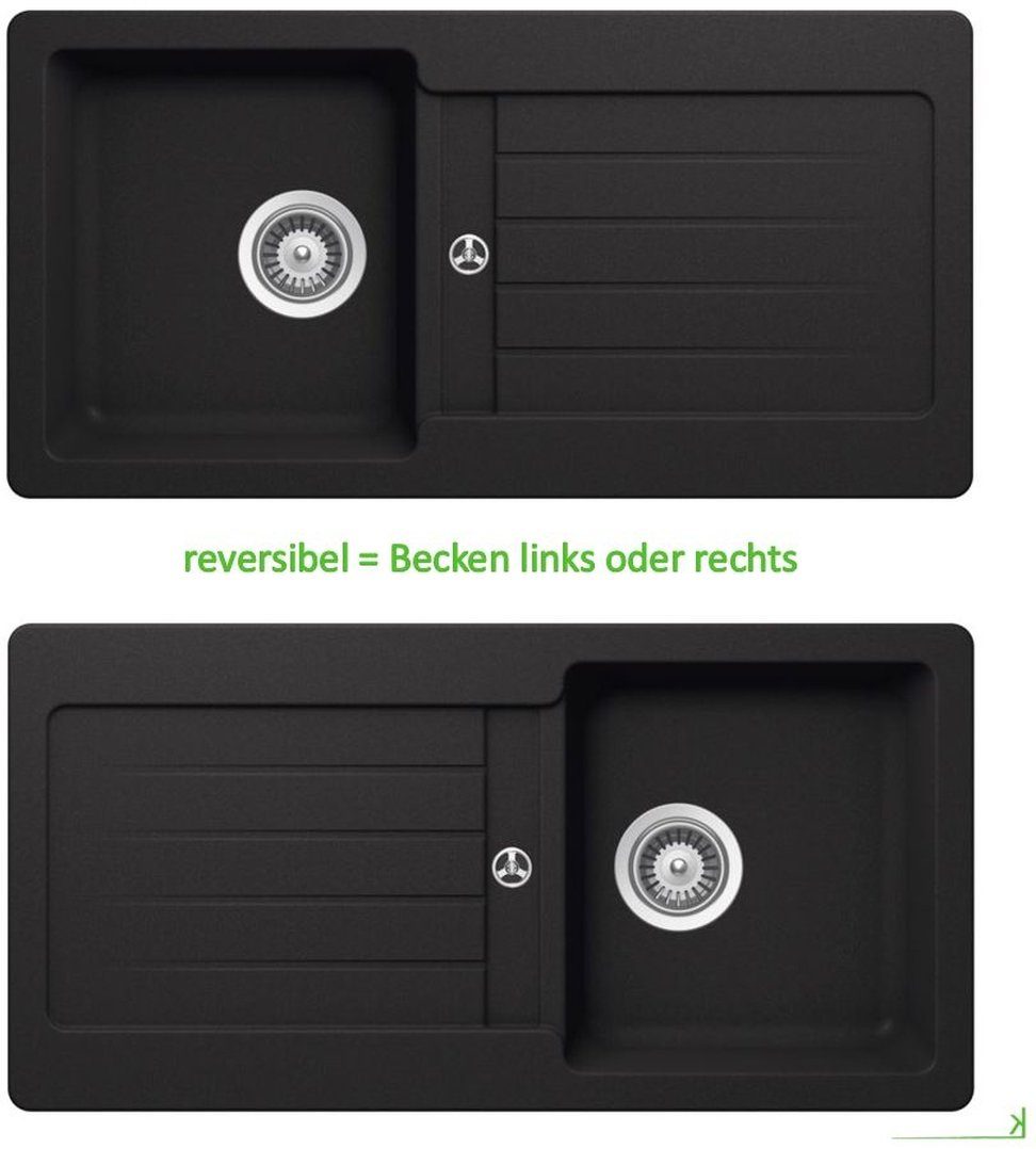 Thumbnail - keenberk Granitspüle Granitspüle Victory S-VEL 860.10 - deep black, ab 40er Unterschrank