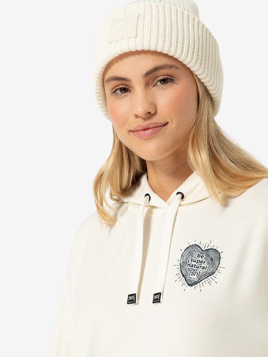 SUPER.NATURAL Beanie für Damen, aus Merino KRISSINI BEANIE wärmender Merino-Materialmix