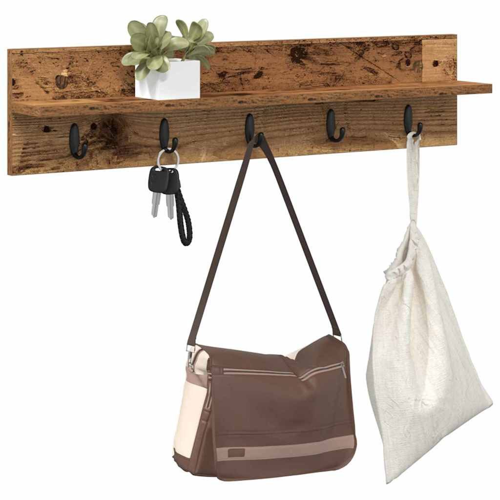 vidaXL Regal Wandmontierter nachttisch Wandhalterung Altholz Holzwerkstoff, 1-tlg.