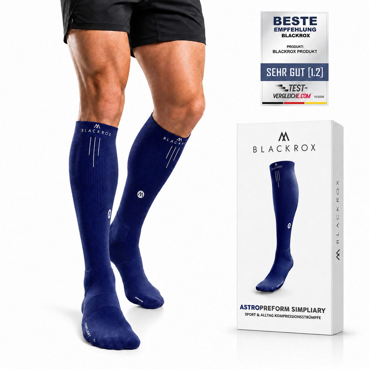 BLACKROX Kompressionsstrümpfe [Vergleichssieger 2026] S - XL, SIMPLIARY, Damen & Herren