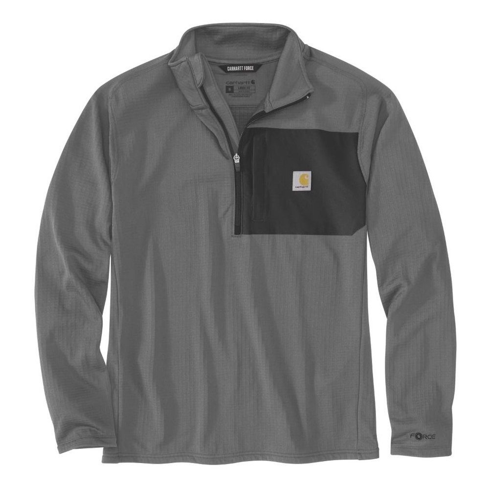 Carhartt Rundhalspullover Force™ Ironwood Relaxed 1-2 Zip Mock Neck