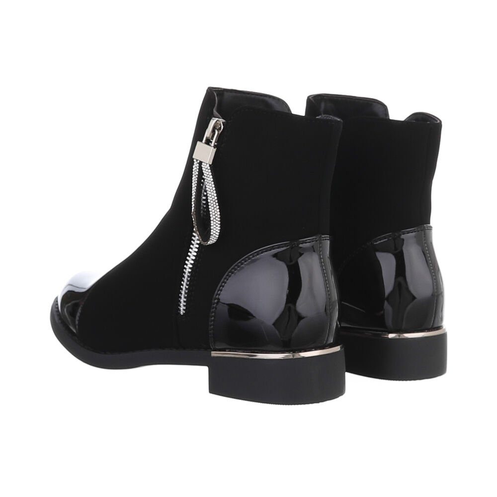 Ital-Design Damen Elegant Stiefel (84633705) Blockabsatz Flache Stiefel in Schwarz – Bild 3 von 4