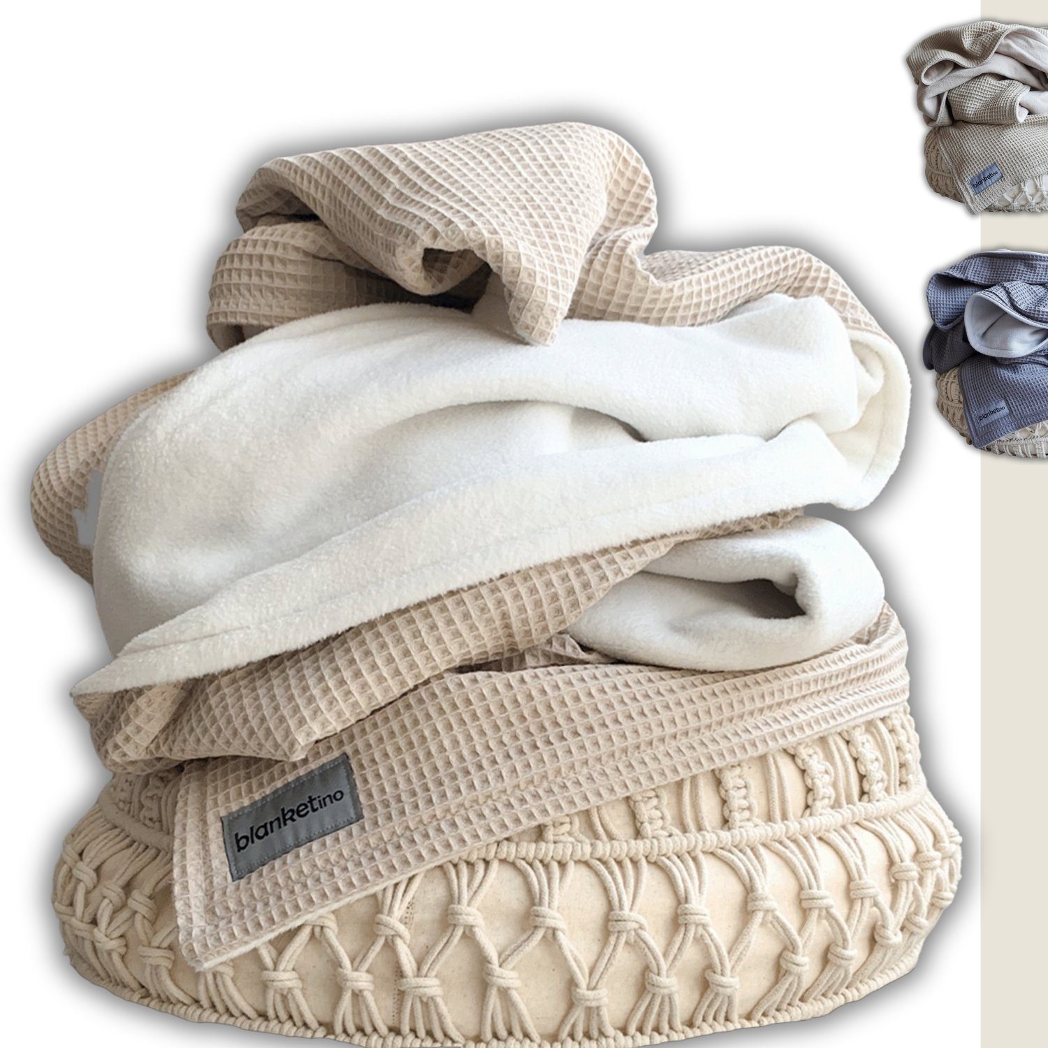 Wohndecke flauschige Kuscheldecke, wärmende Couchdecke aus 100% Baumwolle, günstig online kaufen