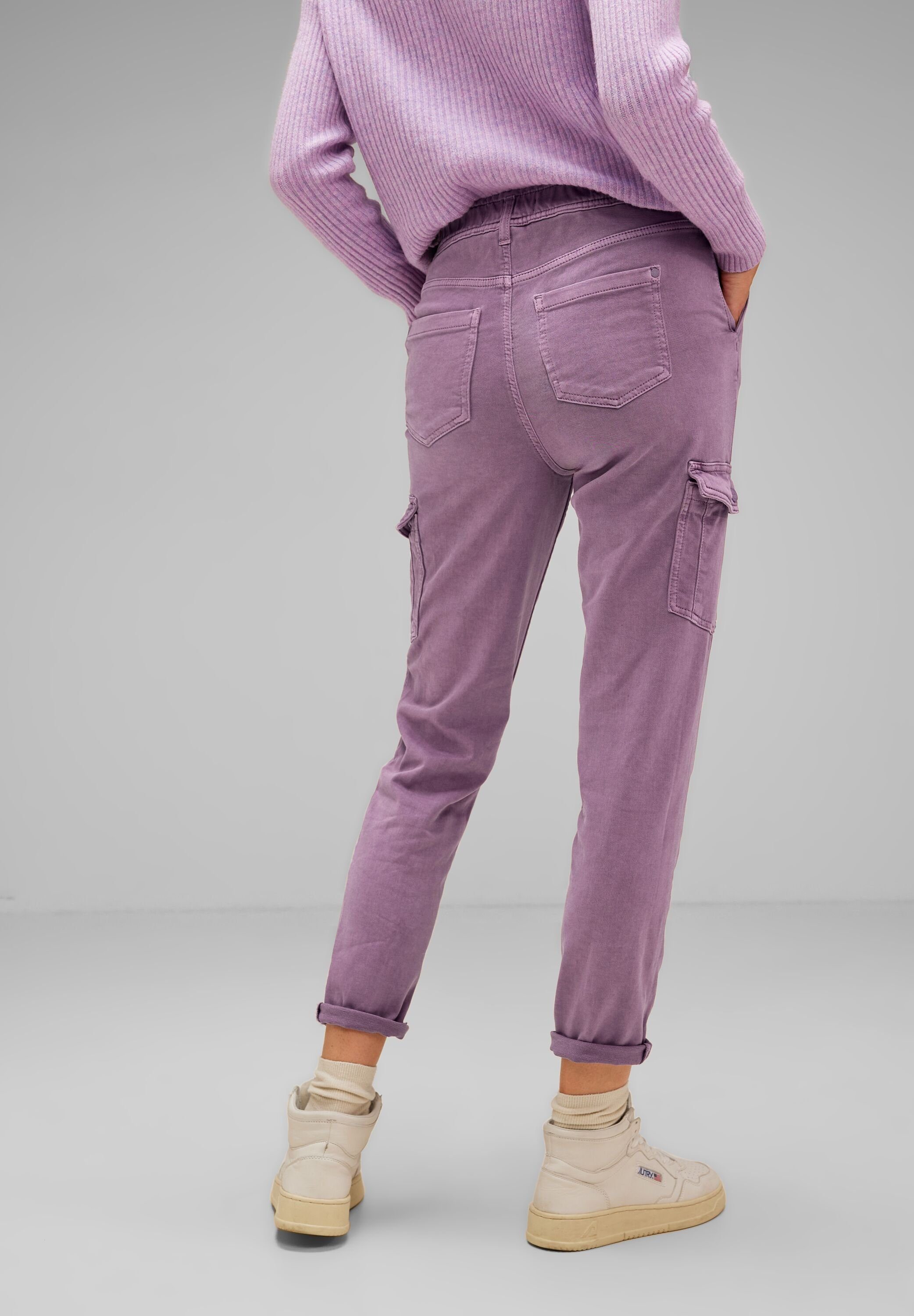 STREET ONE Loose-fit-Jeans im Cargo-Style lupine lilac overdyed