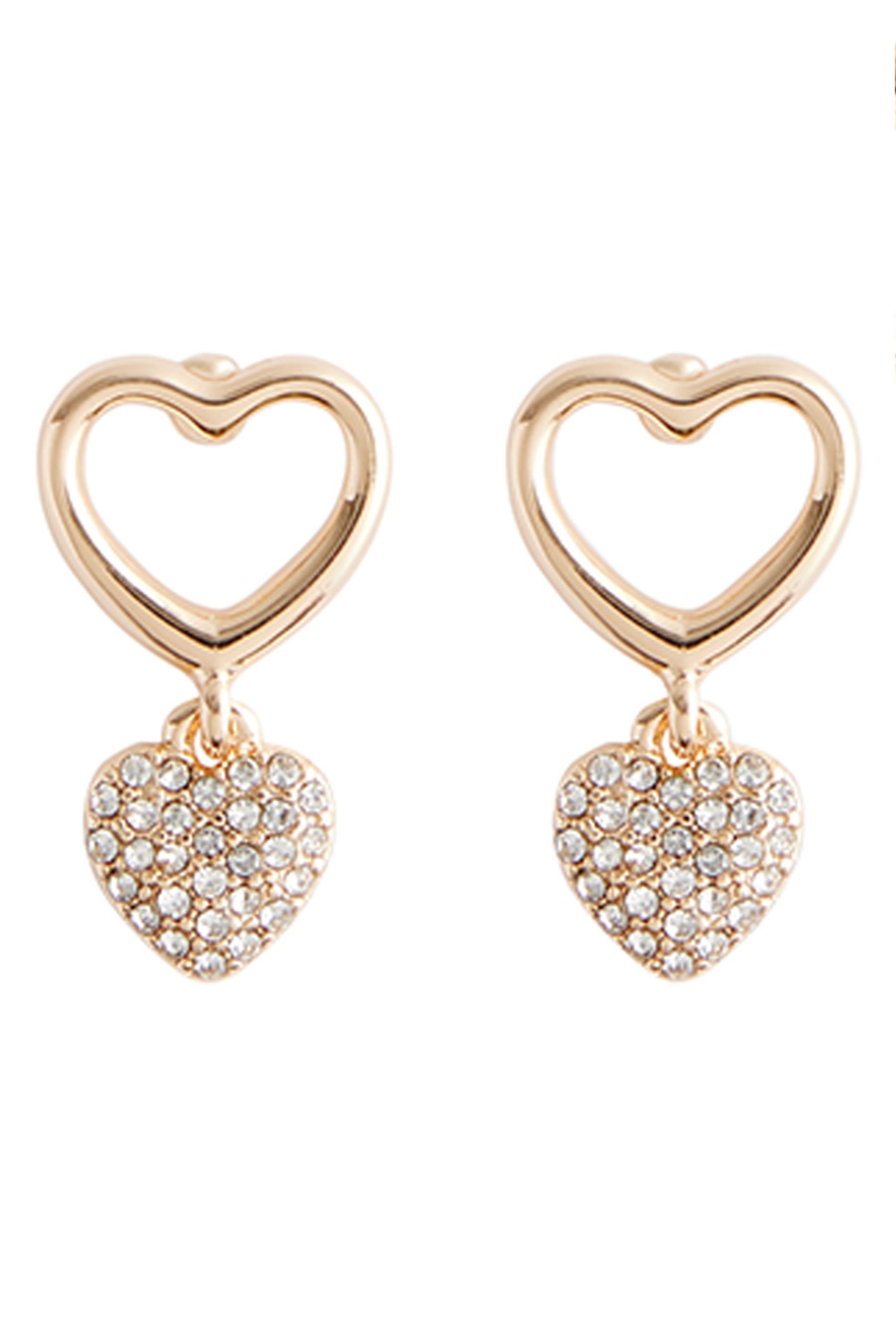 Valentinstagsgeschenk Next Paar Ohrstecker Glitzernde Herzohrstecker mit recyceltem Metall (1-tlg), goldfarben, Gold Tone