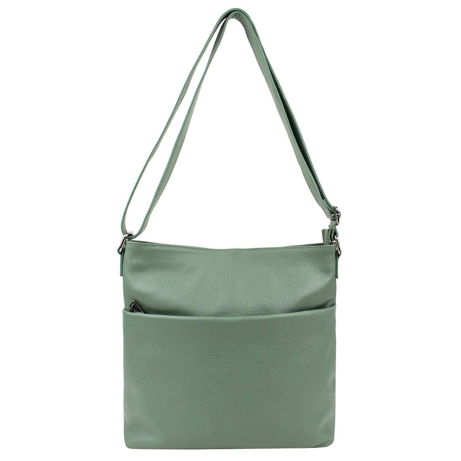 ITALYSHOP24 Schultertasche Made in Italy Damen Leder Tasche CrossOver, als Handtasche, Umhängetasche, Shopper tragbar