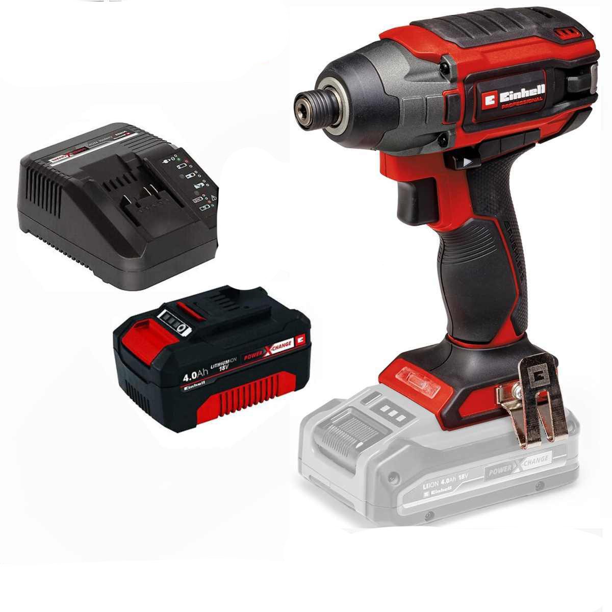 Einhell Akku-Schlagschrauber Professionel Schlagschrauber TP-CI 18/220 Li BLAkku 4.0 Ah Ladegerät