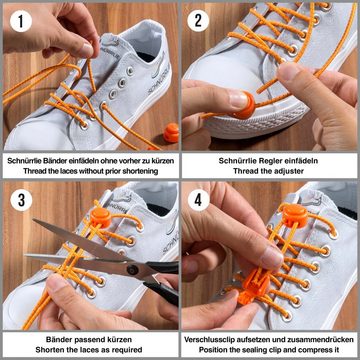 SCHNÜRRLIE Schnürsenkel Elastische Schnürbänder Schnellschnürsystem, einfach schnüren ohne Schleife binden