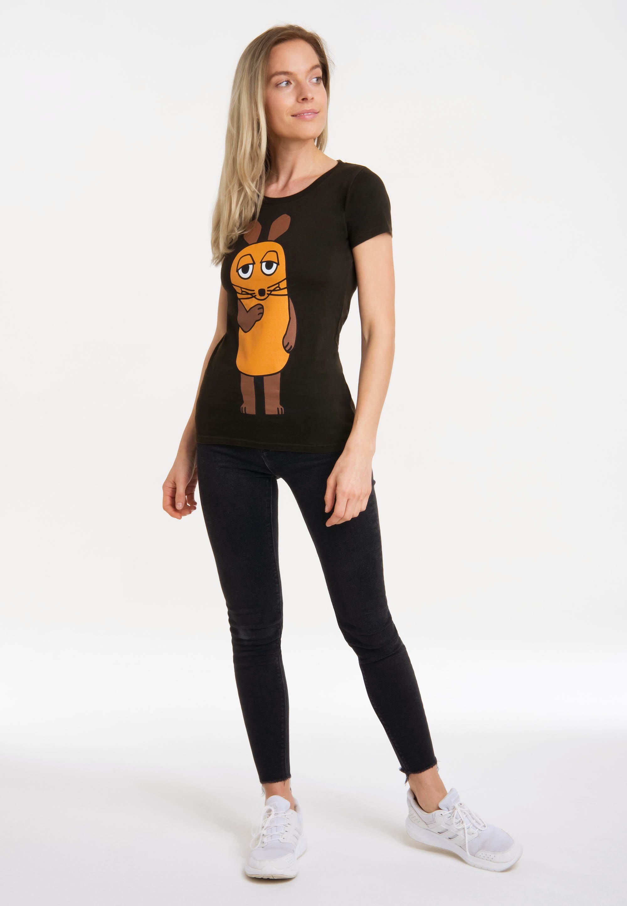 T-Shirt Die Maus - mit mit Die der LOGOSHIRT Print Maus Sendung lizenziertem