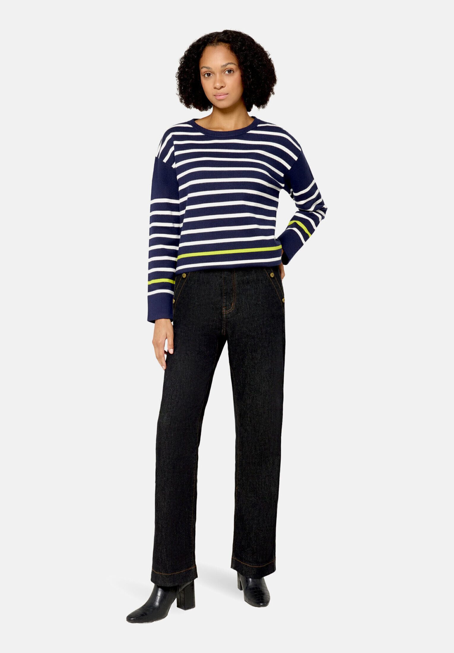 Cartoon Strickpullover Damen mit Rundhalsausschnitt (1-tlg)
