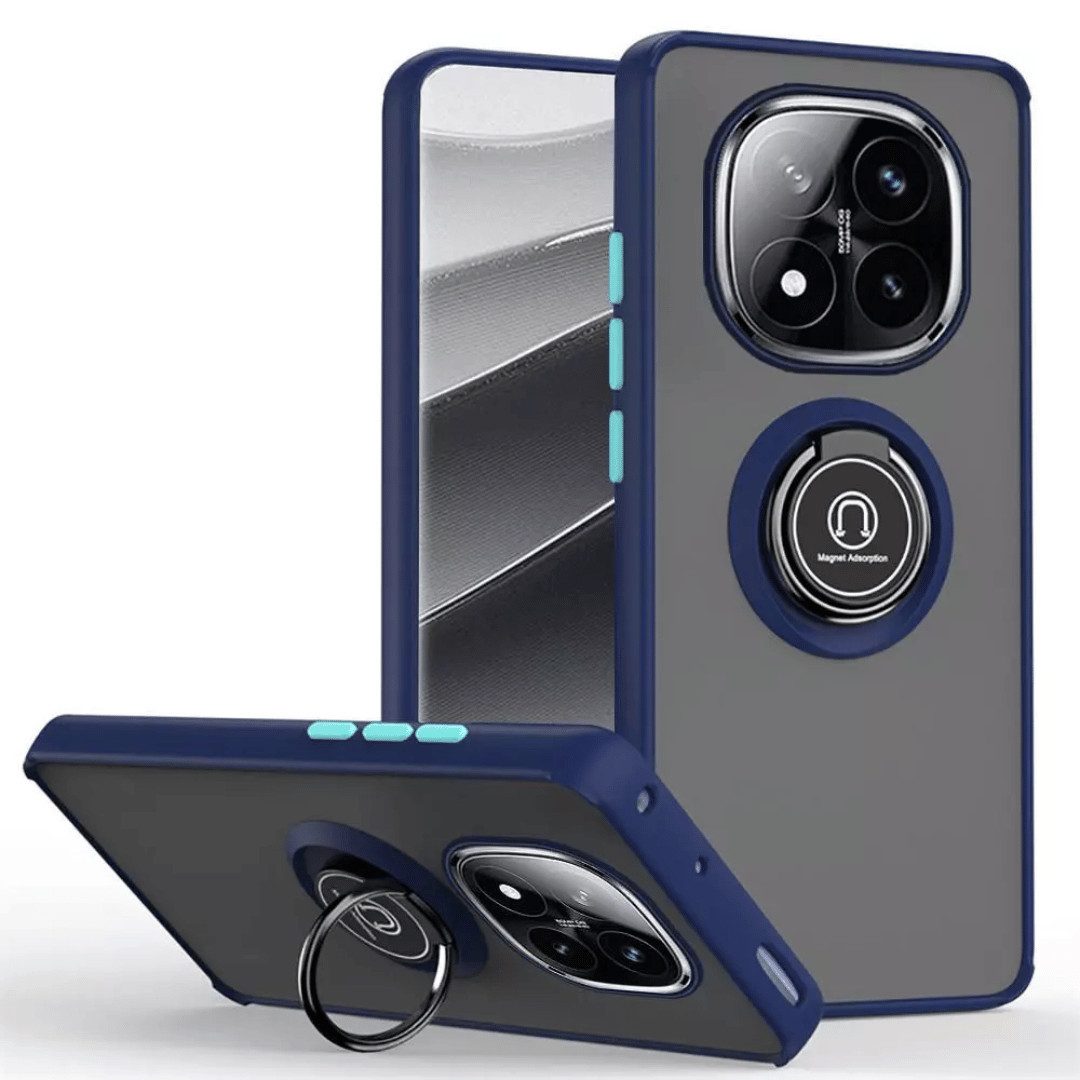 SmartUP Smartphone-Hülle für Xiaomi Redmi Note 14 5G Schutzhülle Ringhalter Slim Case Tasche 6,67 Zoll, integrierter Ringhalter, Standfunktion