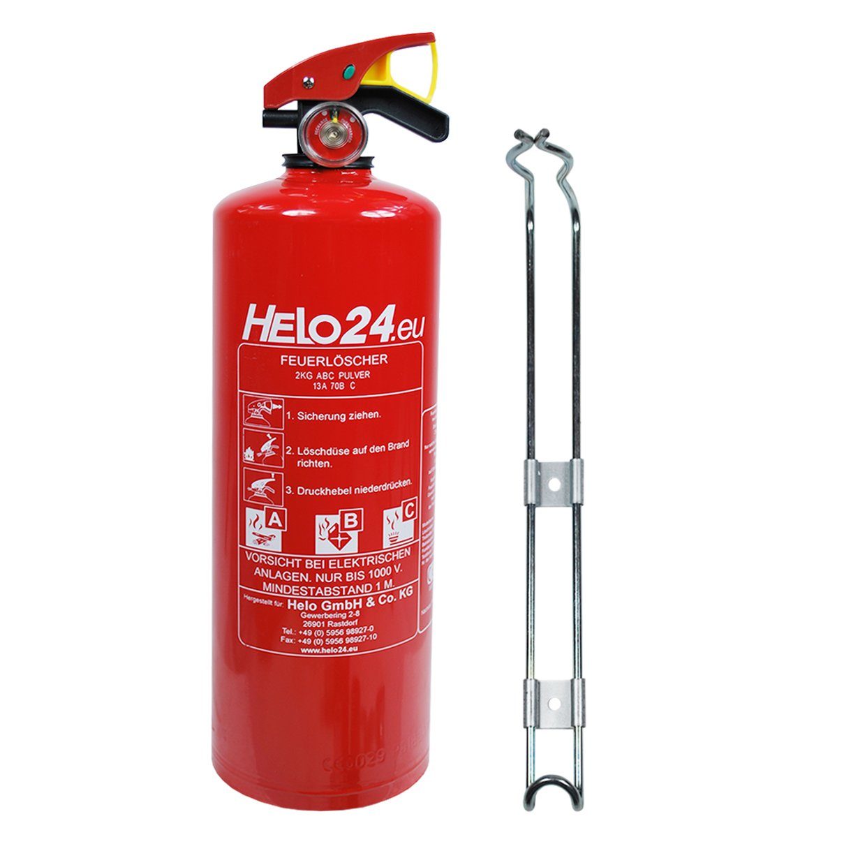 HELO24 Pulver-Feuerlöscher 1 x 2kg D2 – Bild 2 von 5