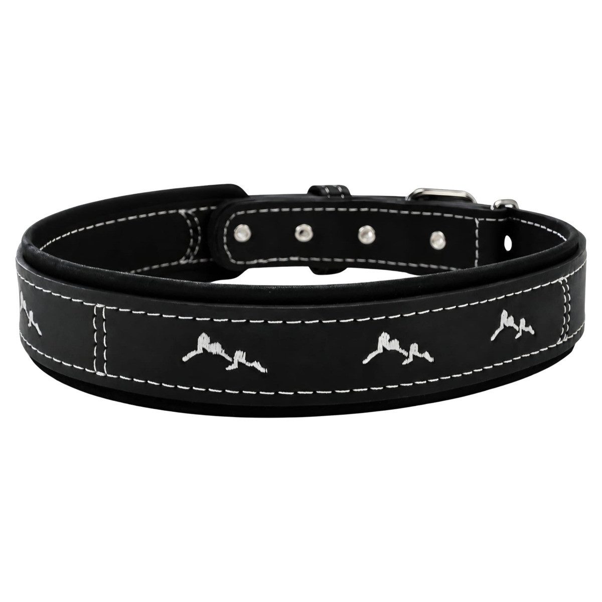 Das Lederband Hunde-Halsband Halsband Zweiburgen Black/Black