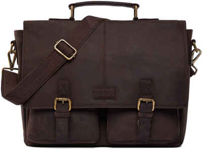 LEABAGS Messenger Bag LEABAGS Rimini Schultertasche aus echtem Büffel-Leder im Vintage