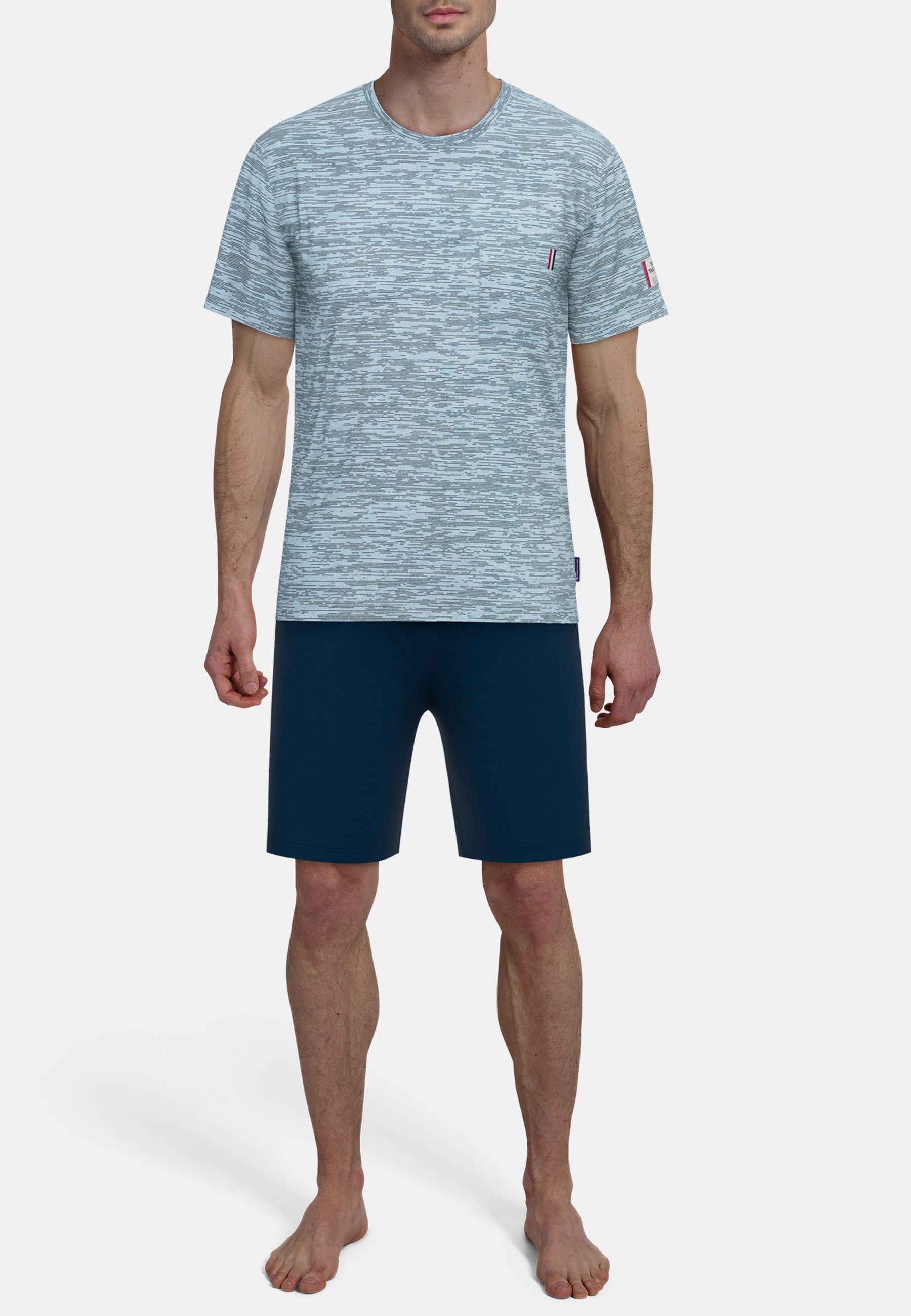 TOM TAILOR Shorty Kilkenny (2 tlg) Mit Muster, Kurzarm, Rundhalsausschnitt, kurze Hose, Baumwollmix