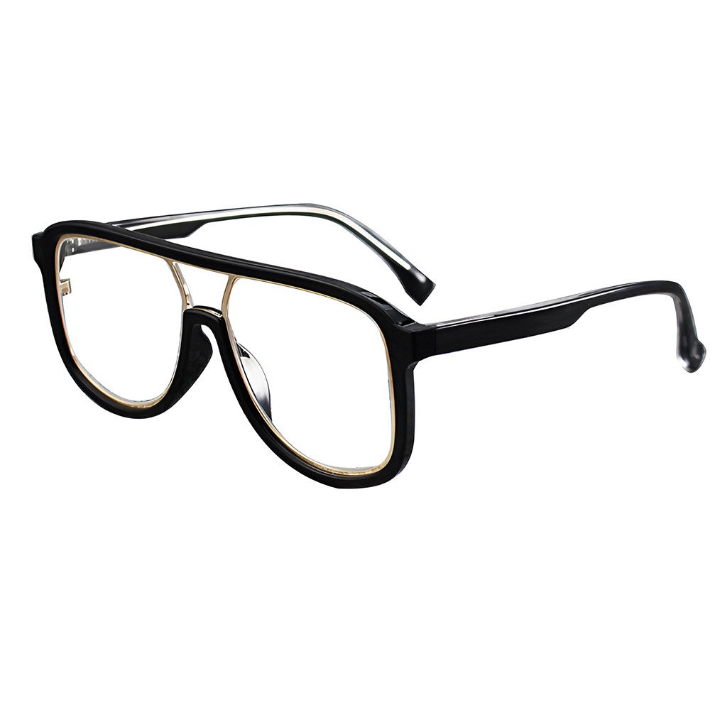 PACIEA Brille Herren Ohne Sehstärke Doppelbalkenrahmen Vintage Anti Blaulicht