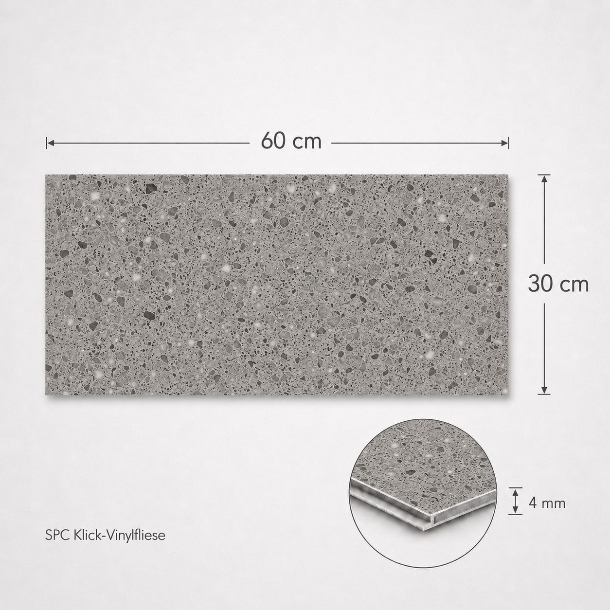 NoblesBox Designboden SPC Designboden 4 mm Klick in Fliesen-, Stein- und Holzoptik, wasserfest, antistatisch, pflegeleicht, kleberfrei, für Badezimmer