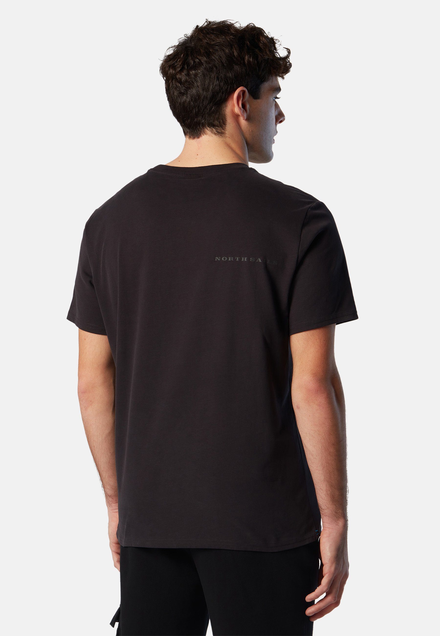 T-Shirt North Sails T-Shirt BLACK mit MILKY Sonstiges Brusttasche