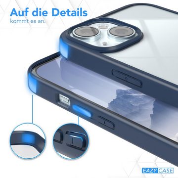 EAZY CASE Handyhülle Bumper Case für Apple iPhone 15 6,1 Zoll, Handyhülle Dünn mit Kameraschutz Hybrid Handyhülle Rand Nacht Blau