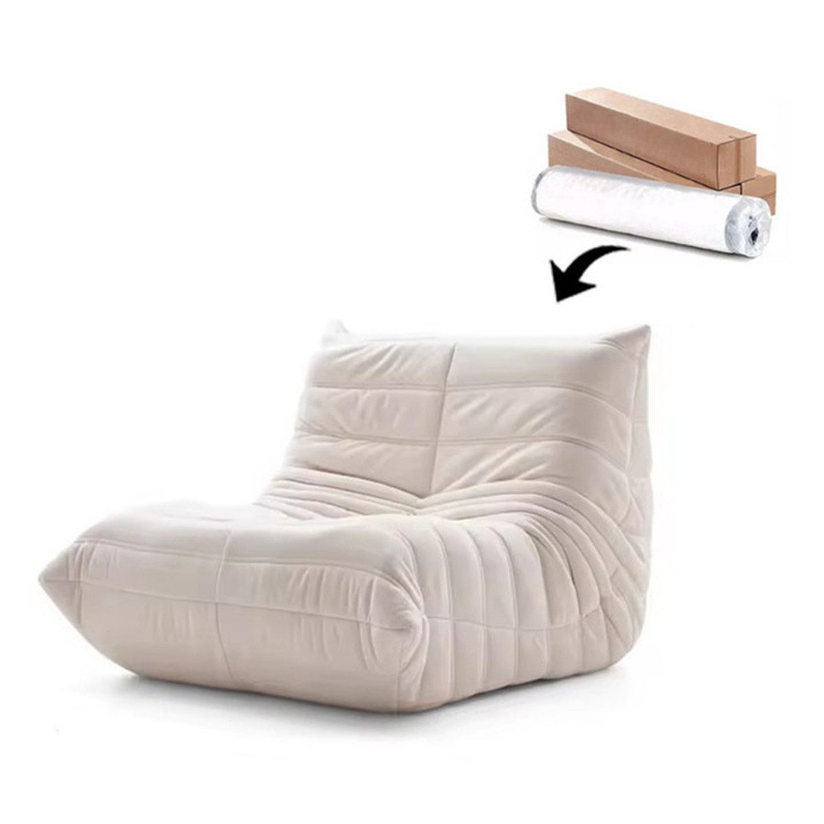 TWSOUL Sitzsack Bodensofa mit 35D Schaum,Raupen-sitzsackstuhl,87CM*102CM*70 günstig online kaufen