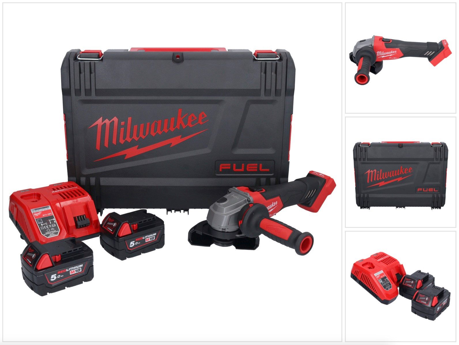Milwaukee Akku-Winkelschleifer M18 FSAG115X-502X Akku Winkelschleifer 18 V 115 mm Brushless + 2x