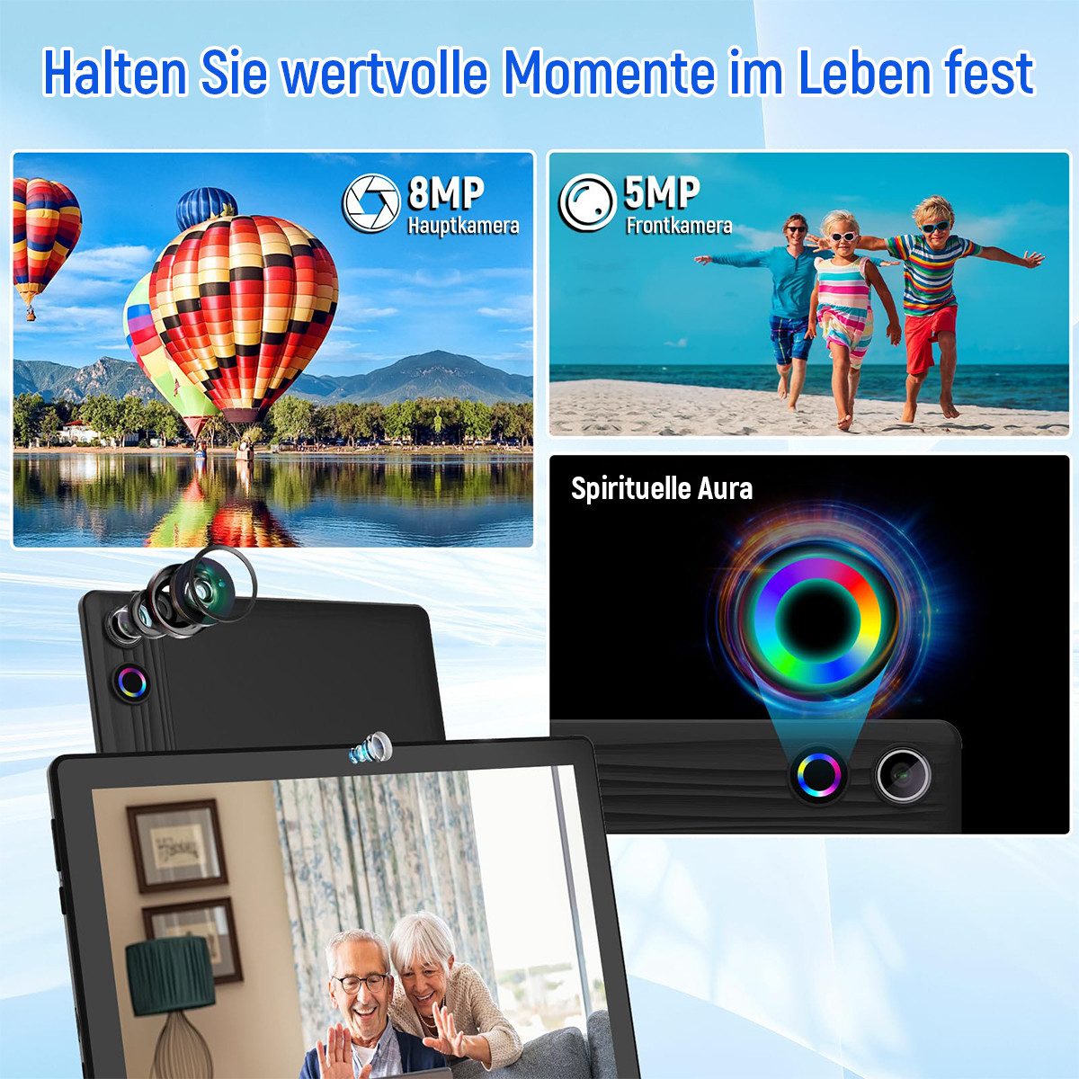 BUFO 11 Zoll Octa-Core 16(4+12)GB+128GB 1280x800 IPS HD 6800mAh WiFi 6 Tablet (11", 128 GB, Android, 2,4G/5G WiFi, 5MP+8MP Kamera, Unterstützung WidevineL1, Spl – Bild 5 von 5