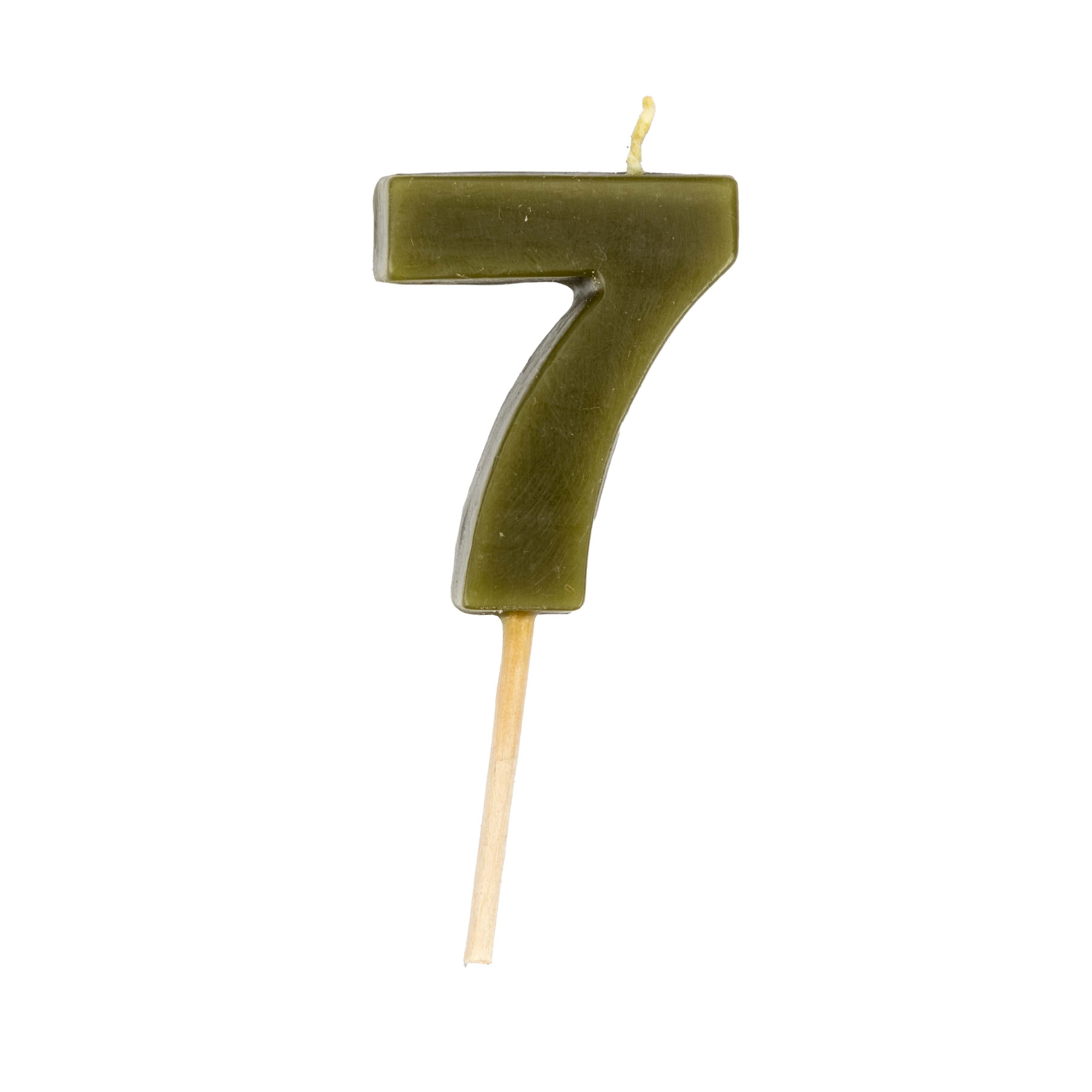 Formkerze Zahlenkerze "7", Handmade