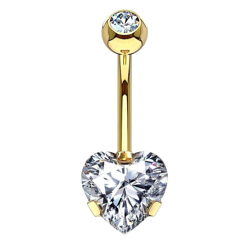 Taffstyle Bauchnabelpiercing Piercing Chirurgenstahl Kristall Herz, günstig online kaufen