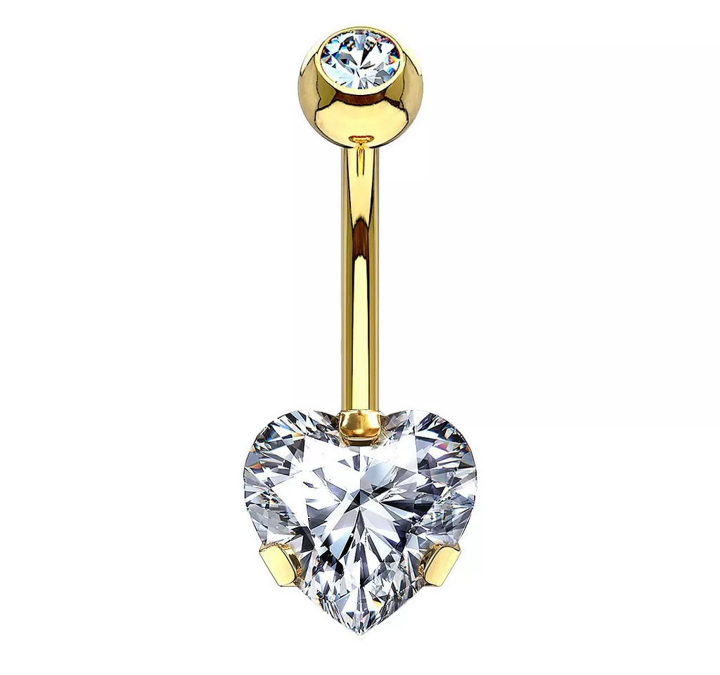 Taffstyle Bauchnabelpiercing Bauchpiercing Banane Chirurgenstahl Kristall Herz, Bauchnabelpiercing Bauch Bauchnabel Banane Stecker Anhänger
