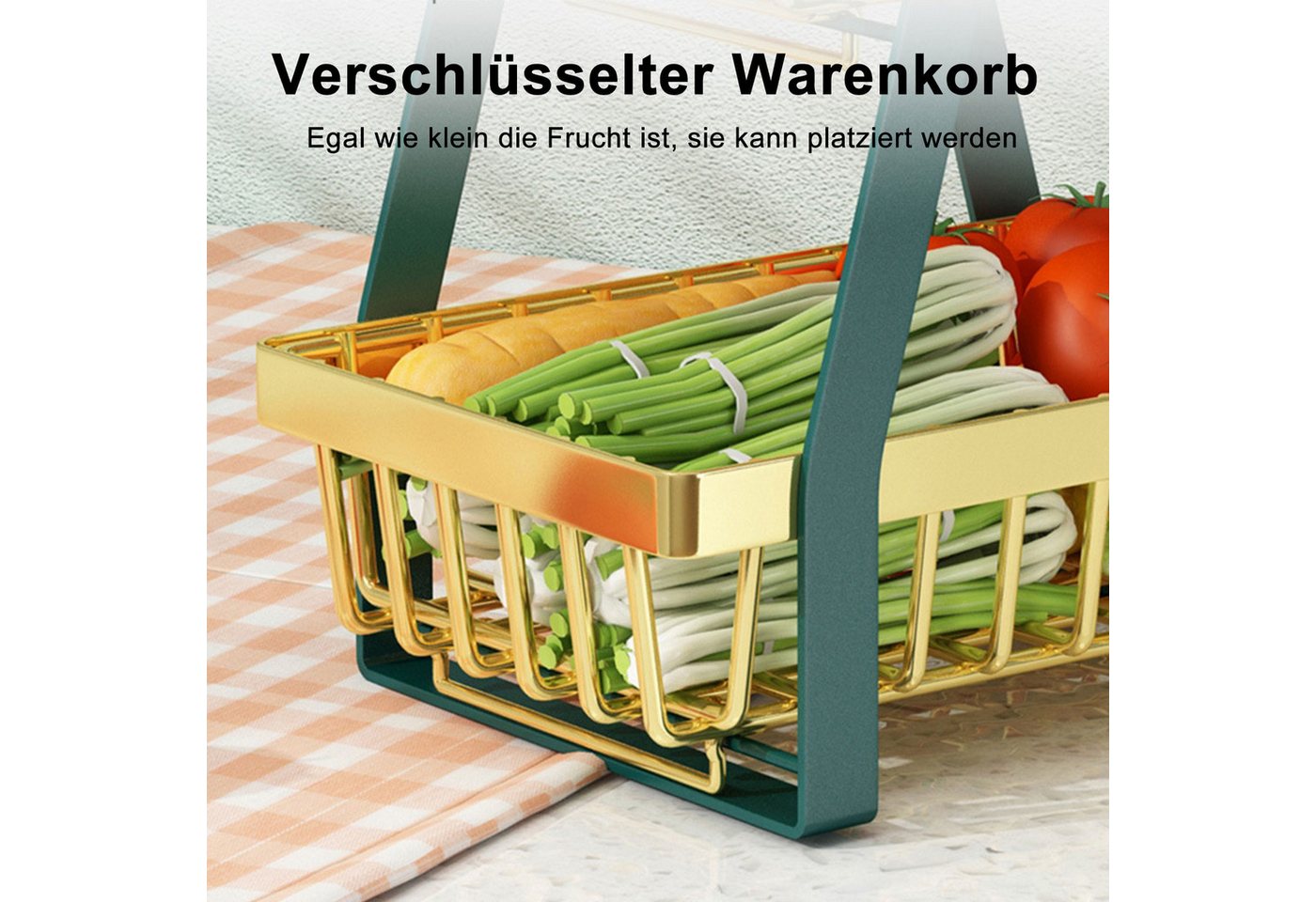 Thumbnail - MODFU Geschirrständer Obstständer Obstkorb Obstschale Obst Etagere Ständer 2 Etagen Metall, für Brot Gemüse Snacks Eckre...