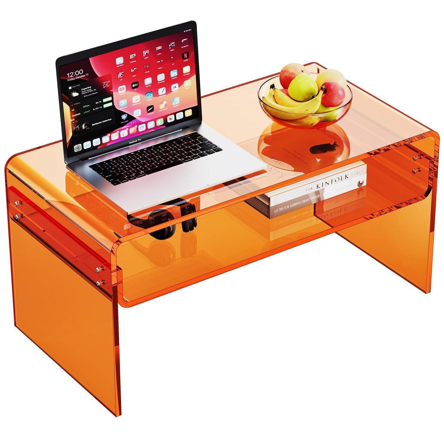 LuxusKollektion Couchtisch Couchtisch Orange Acryl 80x40x40cm (1-St)